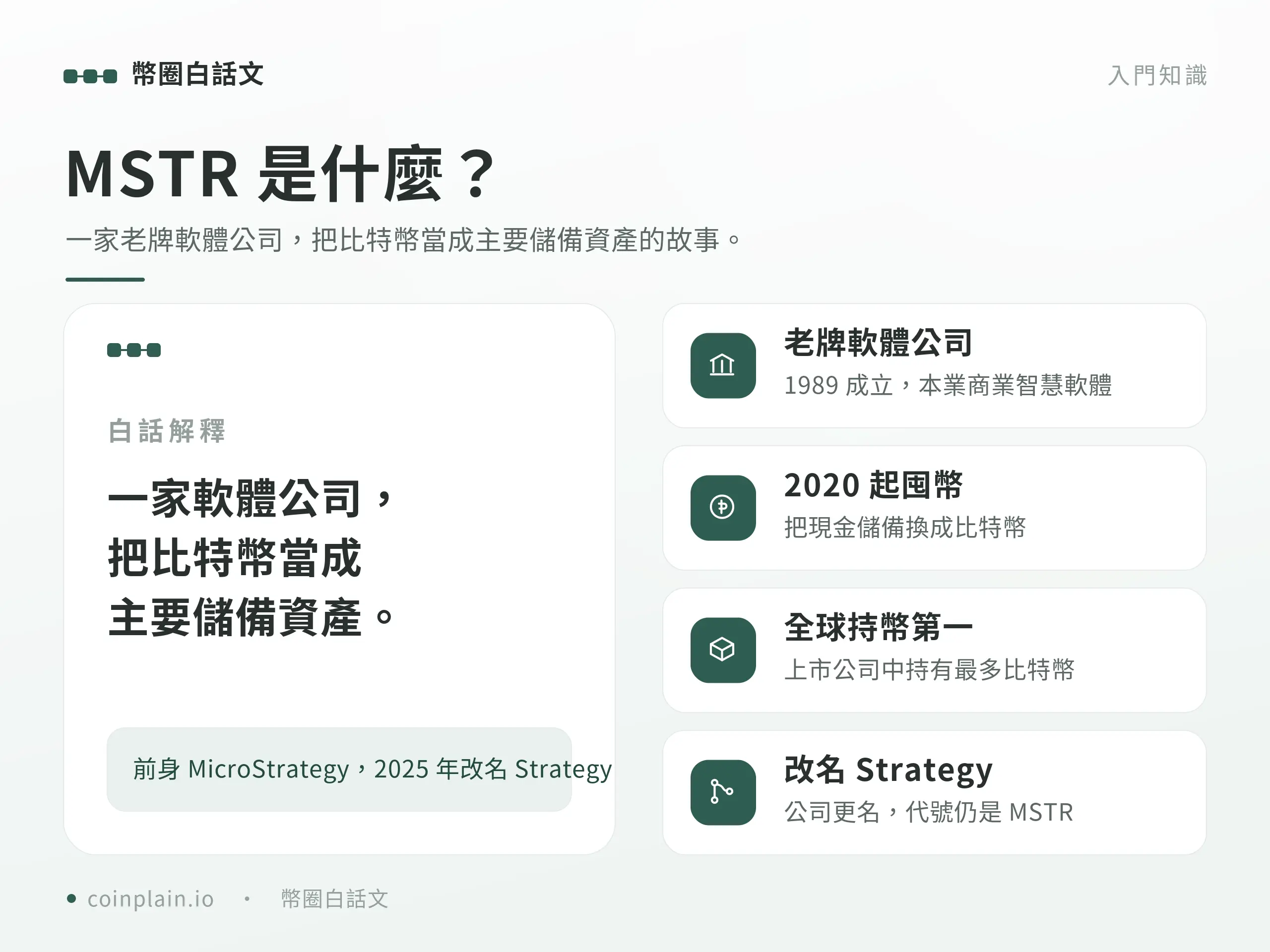 MSTR 是什麼:一家軟體公司把比特幣當成主要儲備資產