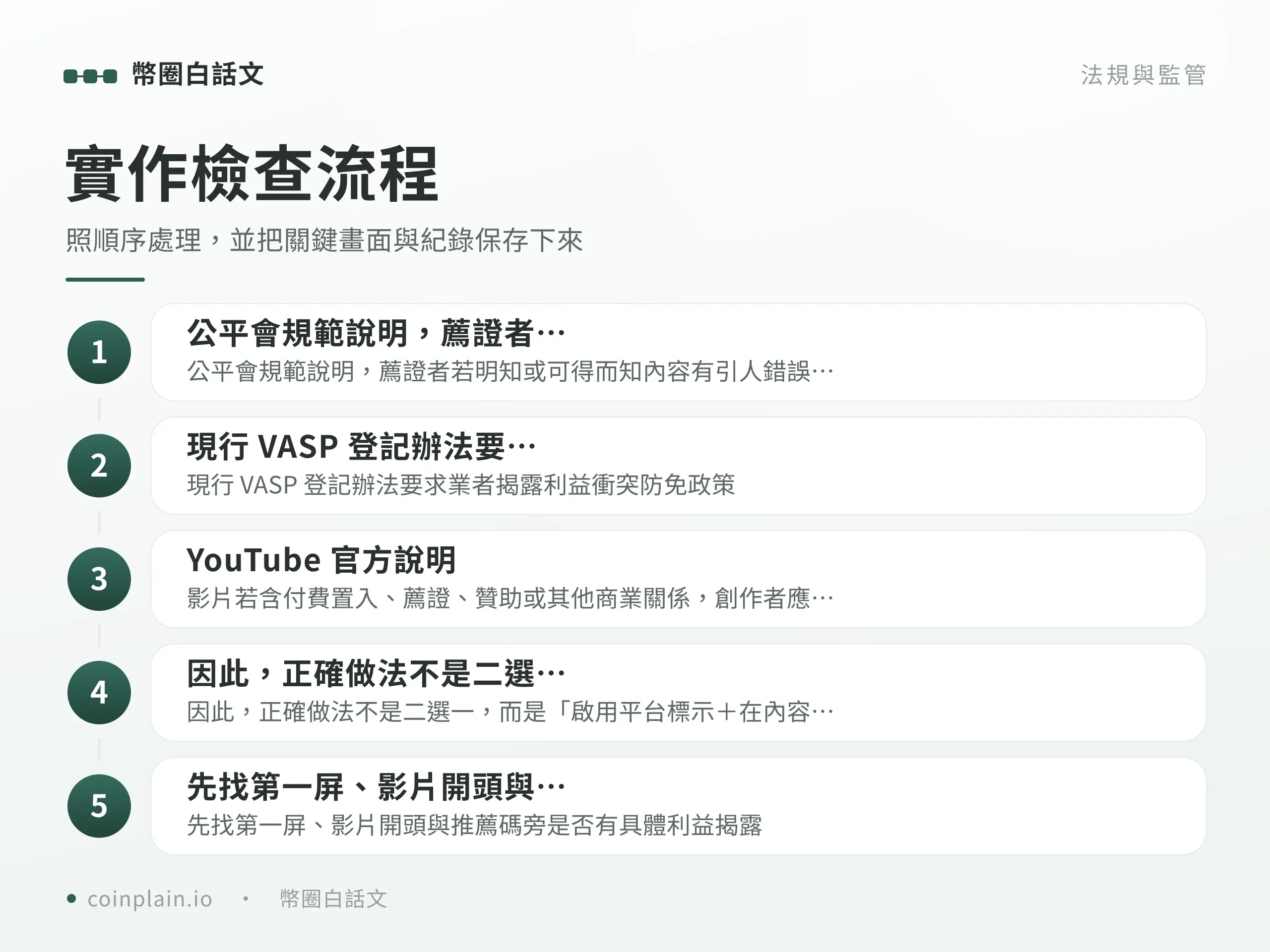 幣圈業配揭露實作檢查流程