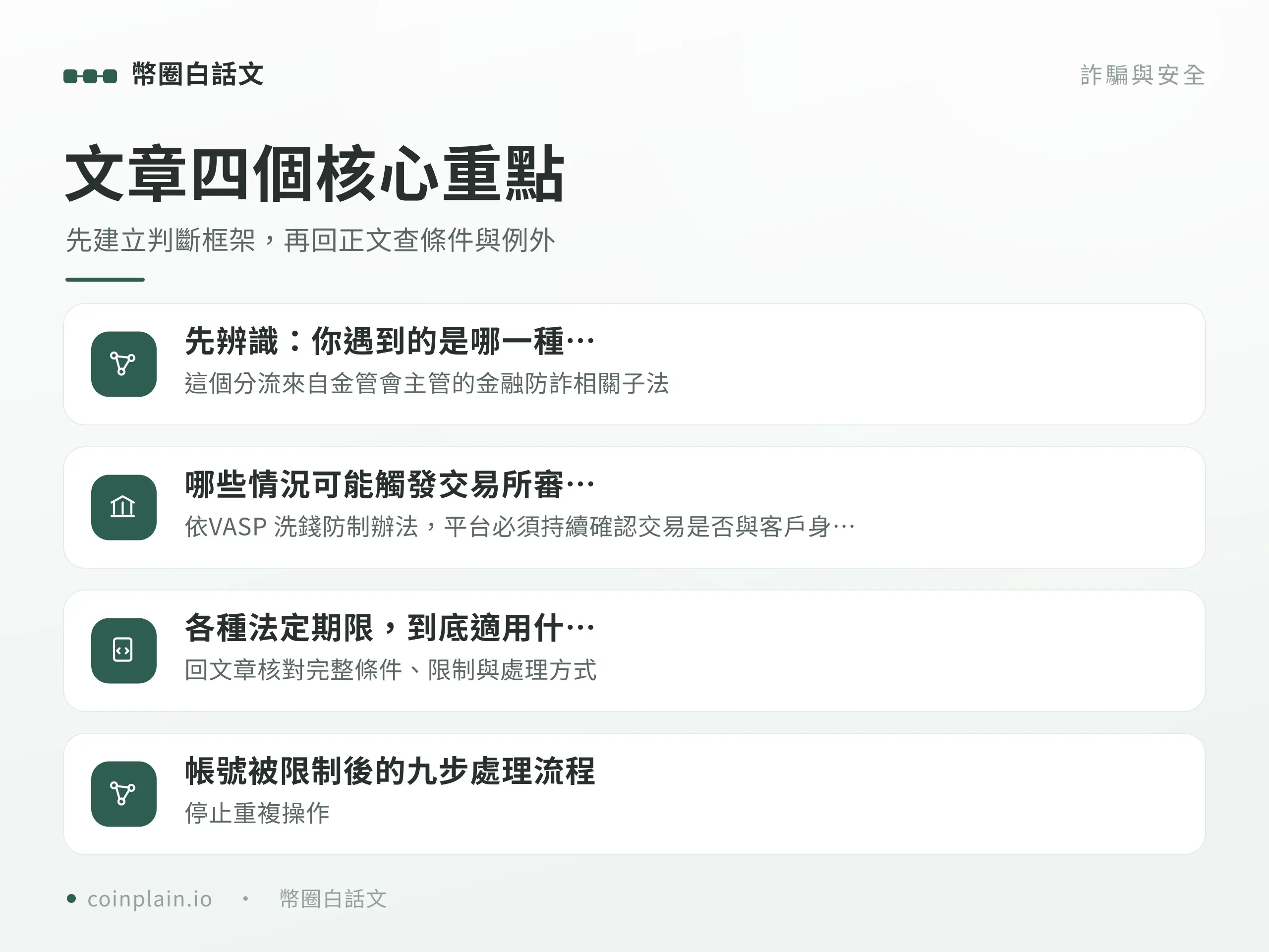 交易所帳號凍結四個核心重點圖解